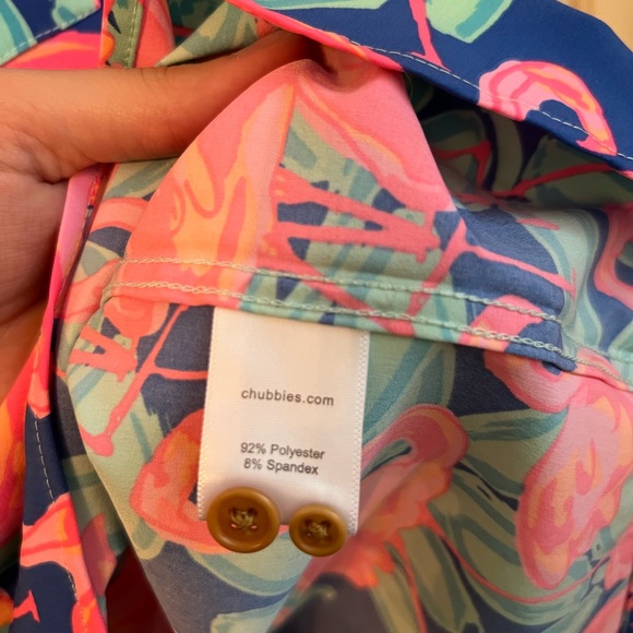 Chubbies - Men’s 1/2 Button Down Shirt - Pattern: the Mingo Ate Ya Baby - Small - Picture 9 of 12